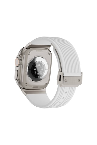 Apple Uyumlu Watch Ultra 1 / 2 49mm Kordon Klipsli Spor Görünümlü Silikon Kordon 113