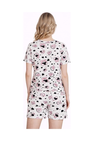 Kadın 01168 Milan Şortlu Pijama Takımı Beyaz