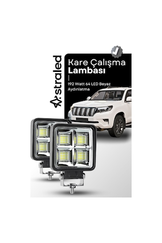 2adet 144w 12-24 Volt Kare Spot Far Oto Çalışma Lambası Atv Kamyon Tır Traktör Offroad