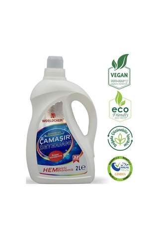 Worldchem Renkliler İçin Bitkisel Sıvı Çamaşır Deterjanı 2 L