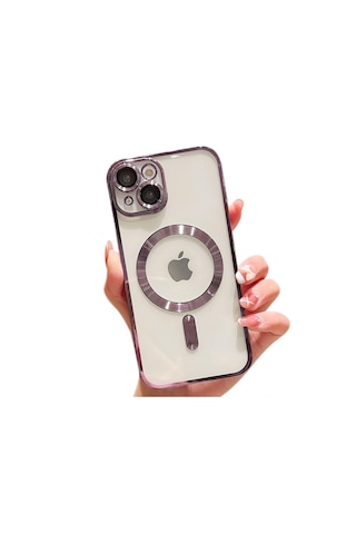 Apple Uyumlu iPhone 13 Kılıf Kamera Lens Korumalı Renkli Magsafe Şeffaf