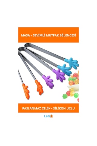 Sevimli El Şeklinde Isıya Dayanıklı Paslanmaz Çelik Silikon Maşa