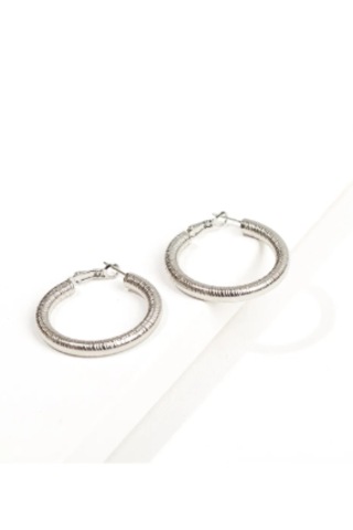 Bbaccessorıes Bb Çelik Halka Küpe Gümüş