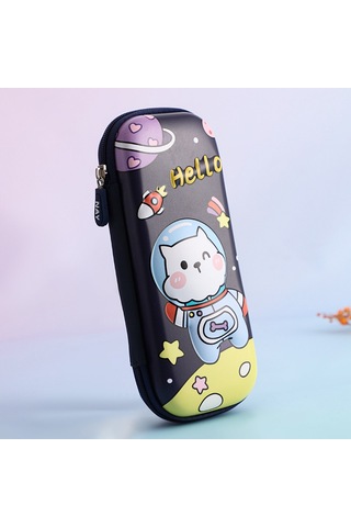 Erkek Çocukları İçin Sevimli Hayvan Karikatürlü Kalem Kutusu, Üç Katmanlı Erkek Çocuk Kalem Kutusu, Sevimli Kalem Kutusu, Erkek Çocukları, Okula Dönüş Ürünleri Th