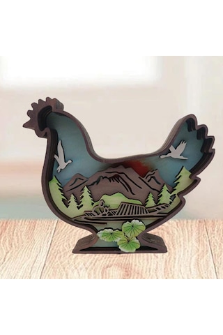 Homyl Tavuk Heykeli El Sanatları Dekoratif Masa Süsü Tezgah