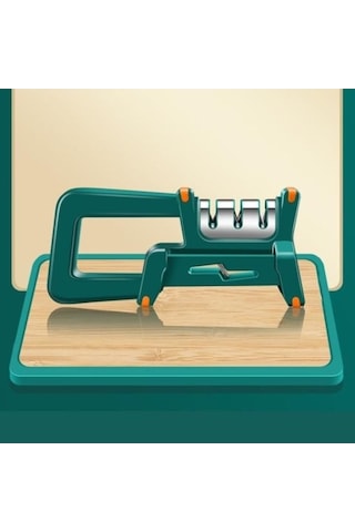 Novahub Yeşil 4-ın-1 Kesici Bileyici, 3 Aşamalı Hızlı Bileme, Kaymaz Mutfak Makas Bileyici Whetstone