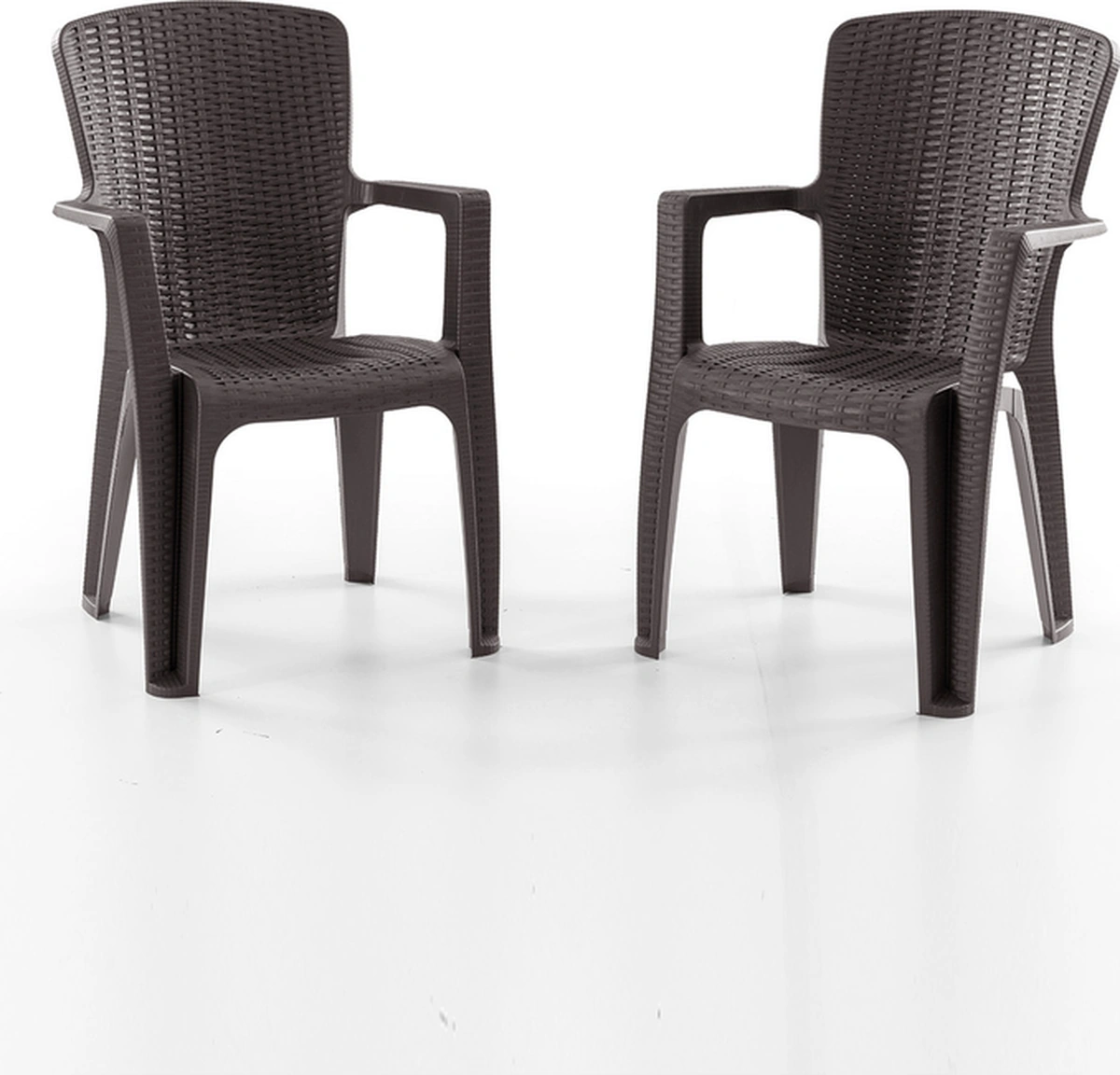 Side 2'li Rattan Sandalye Kahve Kahve