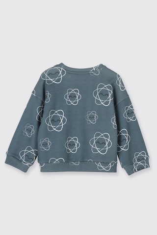 Panço Kız Bebek Desenli Petrol Sweatshirt Mavi
