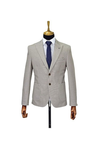 Erkek Tek Spor Ceket Çift Yırtmaçlı Bgl-st04512 Bej