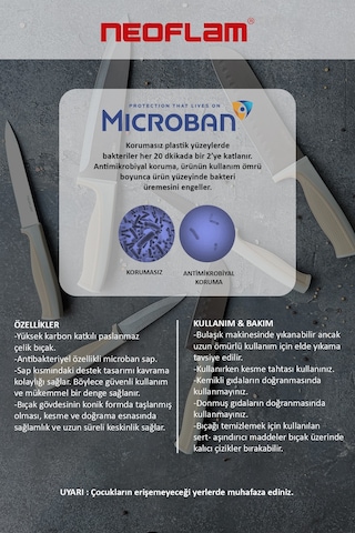 Neoflam Fika Microban Santoku Bıçağı 18 Cm Gri Neogsk018