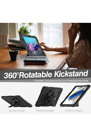 Samsung Uyumlu Galaxy Tab A8 10.5 Sert Pc Yumuşak Silikon Kılıf