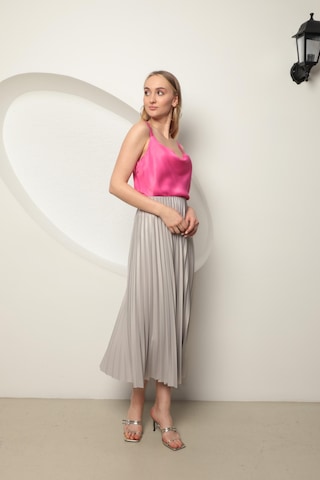 Chıcnhappy Örme Kumaş Kadın Piliseli Etek Gri 24op80010164 Gri