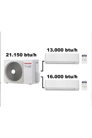 Toshiba 2M 12.000 Btu/H 17.000 Btu/H Multi Split Inverter Klima