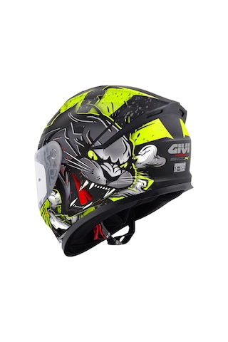 Gıvı 50.x Wıld Mat Siyah-neon Sarı Kask Neon Sarı
