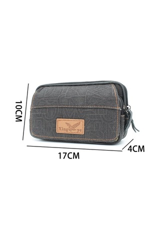 Fastbuy Erkekler İçin Çift Katlı Deri Bel Çantası - Çalışma/ev Kullanımı, Telefon & Parça Saklama Elbisesi, Kahverengi, 17x10