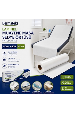 Lamineli Muayene Masa Sedye Örtüsü 50cm 40m Rulo Sıvı Geçirmez 2 Adet