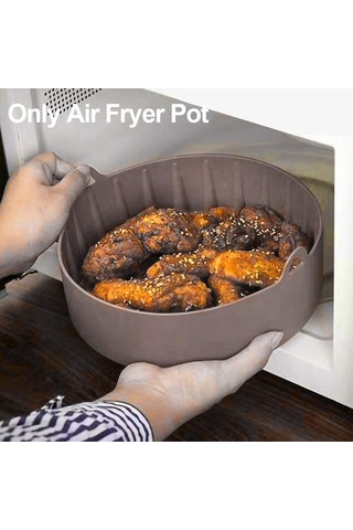 Bloomnest Hava Fritöz Silikon Paneli, Yağsız Pişirme Bandı, Mikro Kaplamalı, Gıda Güvenlikli Silikon Malzeme Gri