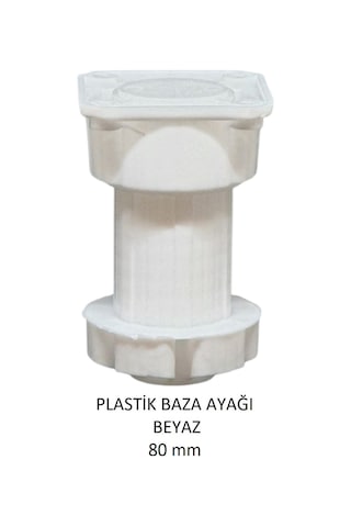 Plastik Baza Ayağı, Beyaz, 8 Cm Beyaz