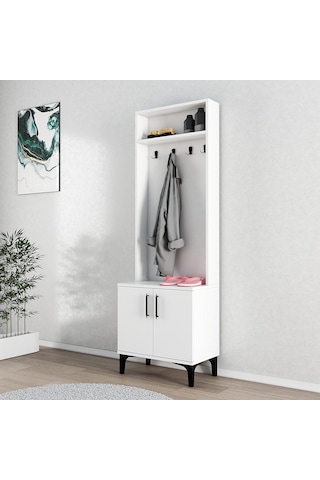 Ferniso Mobilya Portmanto Vestiyer Beyaz