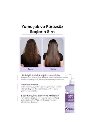 Canlandırıcı Saç Bakım Seti Kundal Honey & Macadamia Nature Shampoo+treatment-white Musk Edition