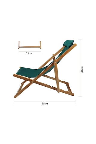 Ahşap Katlanabilir Taşınır Şezlong. Plaj, Bahçe, Teras, Balkon Şezlongu. Krem Çok Renkli