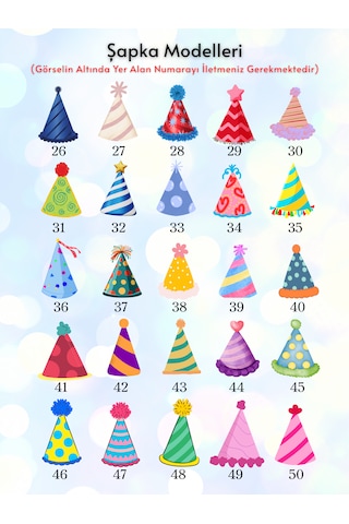 Pamuğum Atelier (12 Adet) Kişiye Özel Fotoğraflı Şapkalı Cupcake Süsü | Yetişkin veya Bebek Doğum Günü Pasta Süsü