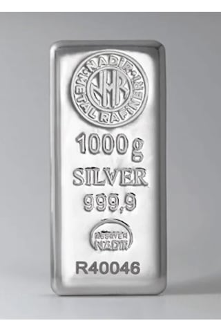 Uluslararası Sertifikalı 1000gr Külçe Gümüş 999 Ayar