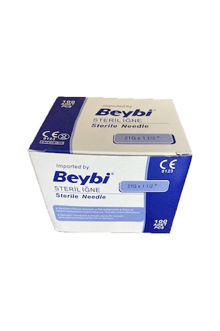 Beybi 21g X 11/2 Steril yeşil Iğne Ucu 100 Adet x 6 Kutu