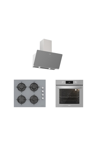 Silverline BO6504S01 - CS5349S01 - 3457 Soho 60 Gri Ankastre Set Silverline BO6504S01 - CS5349S01 - 3457 Soho 60 Gri Ankastre Set