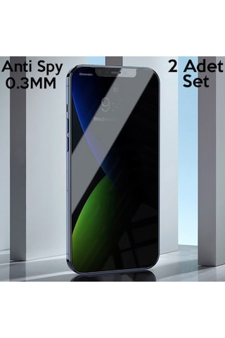 Baseus Apple Uyumlu iPhone 12 Mini 0,3Mm Anti Spy Tempered Cam Ekran Koruyucu Şeffaf (467505695)