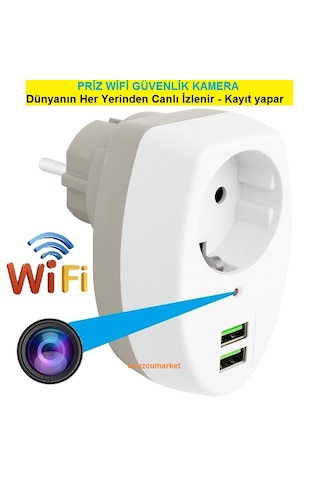 Priz Wifi Ev Güvenlik Kamerası Dünyanın Heryerinden Canlı Izlenir+kayıt