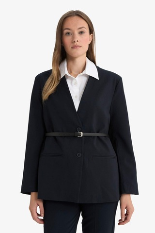 Defacto Regular Fit Ceket Yaka Blazer Ceket F6104ax25aunv243 Lacivert