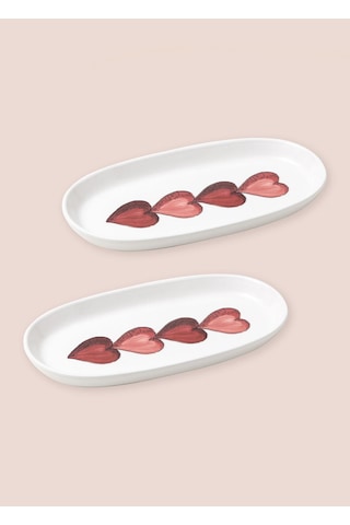 The Mia Luv Oval Servis 2li 26 Cm Çok Renkli