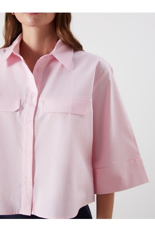 Lcw Vision Pembe Loose Fit Kadın Gömlek