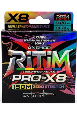 İp Örgü Misina - 8 Kat - Anchor Ritim X8 - 150mt - Ebruli - 0.20mm