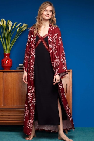 Penyemood Kadın Bordo Sabahlık Takım 2 Parça 8618 Çok Renkli