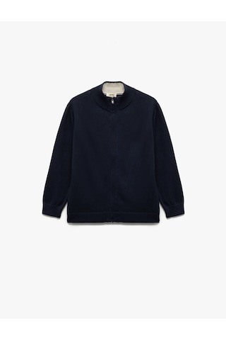 Koton Pamuklu Uzun Kollu Fermuarlı Dik Yaka Triko Okul Hırkası Lacivert 6wkb90001tt Lacivert