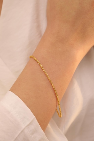 Sefa Gold SFBL02 14 Ayar Altın Orta Kalın Halat Zincir Bileklik Sarı Altın