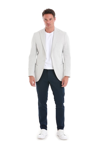 Hatemoğlu Beyaz Slim Fit Çizgili Sivri Yaka Casual Ceket 14202023c024 510 Beyaz