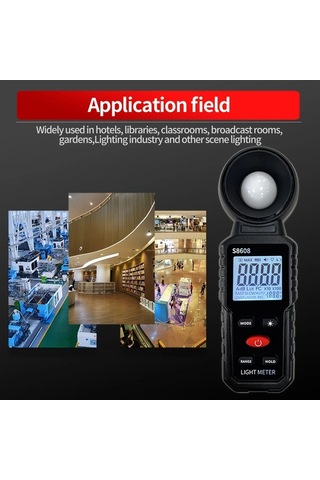 Boatshop1 Siyah Dijital Işık Ölçer Luxmetre 20 Lux 200000 Lux 18500 Fc Aydınlatma Ölçüm Cihazı Pil Dahil Değil