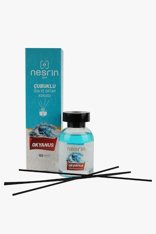 Nesrin 120 Ml Çubuklu Oda Kokusu Okyanus Bambu Koku, Kalıcı Ortam Kokusu Ve Dekoratif Cam Şişe - Md86908214ok