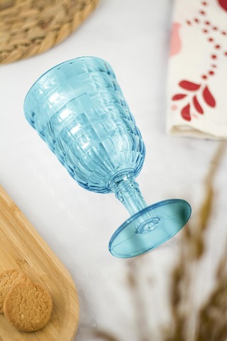 Allegra Aquamarin Kadeh Bardak - 450 Ml Tekli Akrilik Malzeme - Cam Değildir Kırılmaya Dayanıklı Aquamarin
