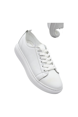 764 Full Ortopedik Taban Hakiki Deri Günlük Kadın Ayakkabı Kadın Sneakers Beyaz