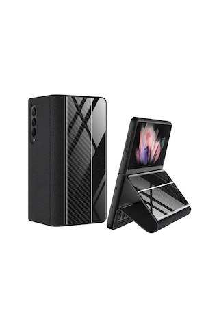Galaxy Z Fold 3 Kılıf Zore Droga Kılıf Siyah-Beyaz