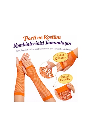 Retro Turuncu File Parmaksız Eldiven 26 Cm Mor