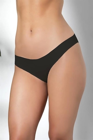 Fevien 3'lü Dikişsiz, İz Yapmaz, Lazer Kesim, Slip Külot Siyah Brf21261 Siyah