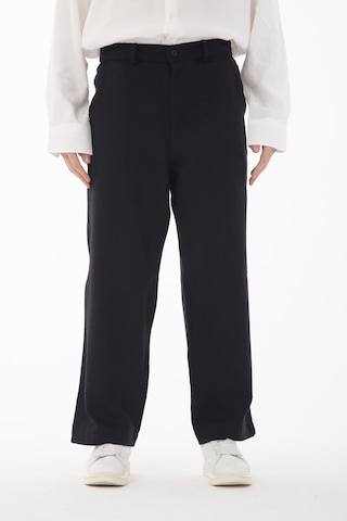 Rocqerx R-4415 Kemer Detaylı Keten Baggy Pantolon Siyah