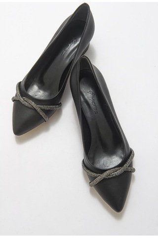 Büyük Numara Bayan Topuklu Klasik Taşlı Günlük Ayakkabı