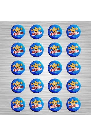 Aferin Rozet Öğrenci Motivasyon Rozetleri Serisi 20`Li Paket Çok Renkli