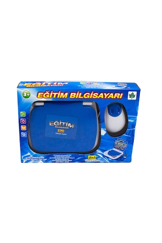 Oyuncak Laptop Eğitim Bilgisayarı Türkçe İngilizce Eğitici Mavi